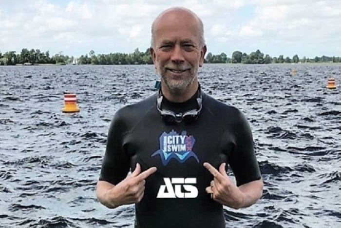 Mike James ATS Community Charity Fund Raising ALS Amsterdam Canal Swim Small.