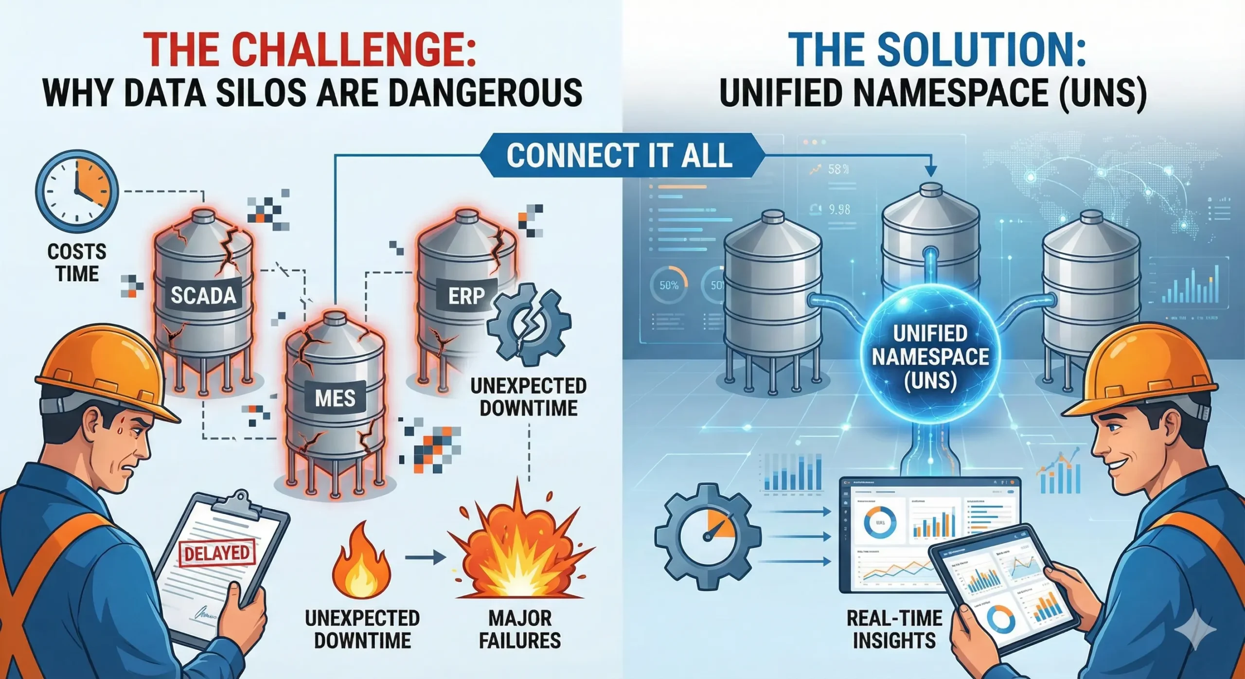 The Connectivity Shift Moving from isolated data silos that cause downtime to a Unified Namespace that empowers real-time decision making